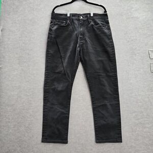 Levi's 522 Men Jeans 33x34 Black Denim Classic Slim Taper Mid Rise (34x27) READ‎